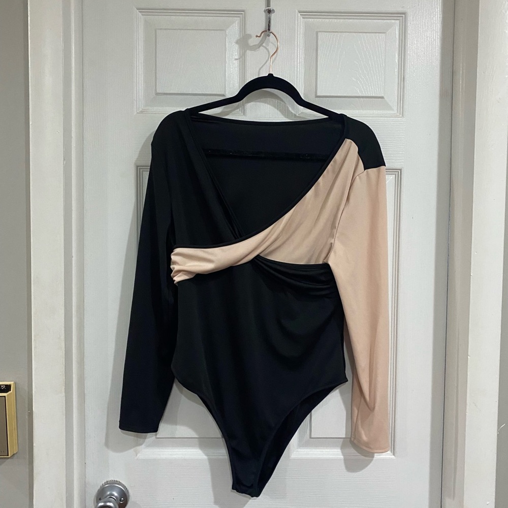 Two-Tone Long-Sleeve Body Suit